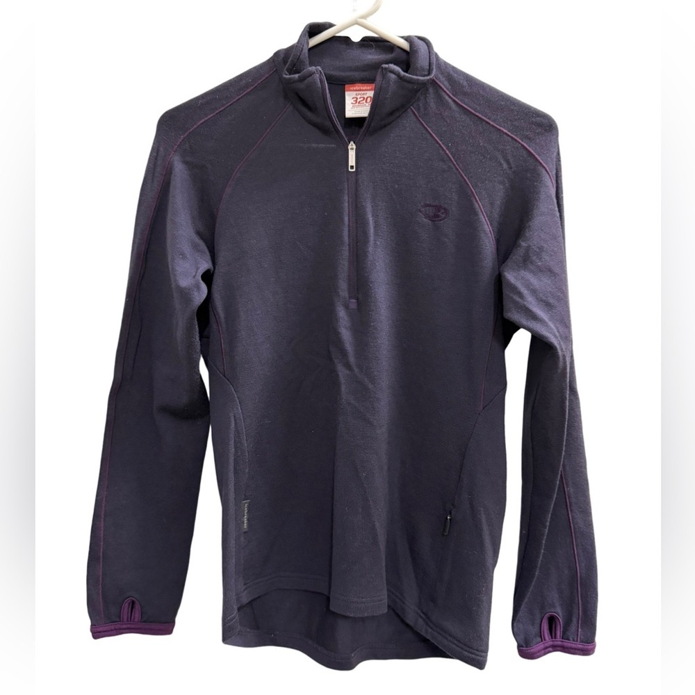 ICEBREAKER Sport 320 Long Sleeve Baselayer Shirt Dark Purple Size Medium